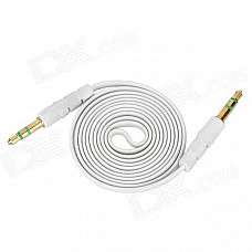 3.5mm Male to Male Audio Connection Flat Cable - White (1m)