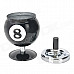 8 Billiards Ball Style Rotatable Metal Ashtray - Black + Silver