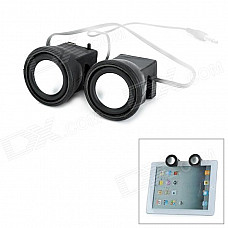 MINI-2 Portable Mini Speaker for Iphone 5 / Ipad - Black + Silver (2 PCS)