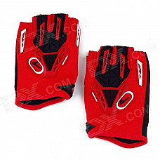 CE-03B Professional Anti-Slip Breathable Half-Finger Riding Gloves - Red + Black (Size M)