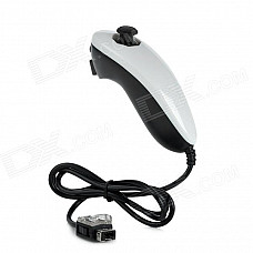 Wired Nunchuck Game Controller for Nintendo Wii - Black + White