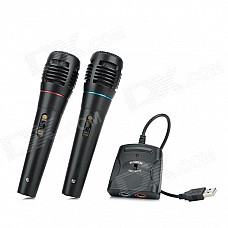 5-in-1 Wired Karaoke Microphone Set for PS3 / PS2 / PC / Wii / Xbox 360 - Black (2 PCS)
