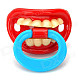 BY-5 Creative Funny Teeth Personality Pacifier Soother Nipple - Red + Blue