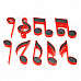 FuNi CT-6629 Musical Notes Pattern Magnets - Red (9 PCS)