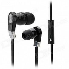 LANGSTONE JV-02 Stereo In-Ear Earphones w/ Microphone + Clip - Black + Silver