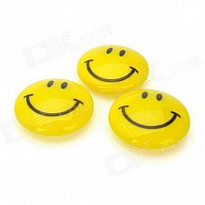 Funny Smiley Face Style Fridge Magnet - Yellow (3 PCS)