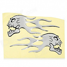 JR006 Flame-Like Dragon Head Pattern Car Decoration Stickers - Black + Silver