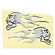 JR006 Flame-Like Dragon Head Pattern Car Decoration Stickers - Black + Silver