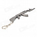 Assault Rifle Style Zinc Alloy Gun Keychain / Toy - Silvery Black