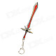 Animation Retro Sword Style Zinc Alloy Keychain - Bronze + Red