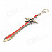 Animation Retro Sword Style Zinc Alloy Keychain - Bronze + Red
