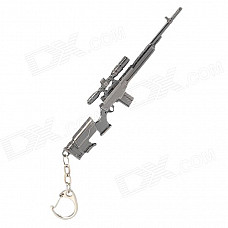 Sniper Rifle Style Zinc Alloy Keychain / Toy - Silvery Black