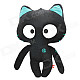 SY008 Car Decoration Cartoon Cat Toy Throw Pillow with Noctilucent Eyes - Black + White + Blue