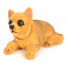 Swing Rocking Dog Style Car Decoration Scented Air Fresher - Yellowish Brown