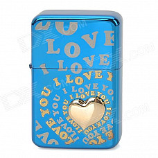 ZORRO Z340034 Love Pattern Windproof Kerosene Oil Lighter - Blue