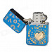 ZORRO Z340034 Love Pattern Windproof Kerosene Oil Lighter - Blue