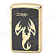 ZORRO z9615A Gold Scorpion Pattern Windproof Kerosene Oil Lighter - Black