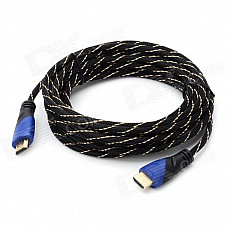 HDMI V1.4 Male to Male Connection Cable - Black + Blue + Golden (5M-Length)