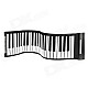 MD49 Portable USB MIDI Roll-up 49-Key Soft Silicone Keyboard Piano - Black + White