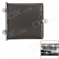 Automatic Telescopic Shutter Roller Car Window Curtain Sunshade - Black + White (40 x 60cm)