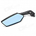 DIY Motorcycle Anti-Glare Blue Diamond Rearview Mirrors - Black (Pair)