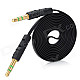 Flat 3.5mm Male to Male Stereo Aux Car Audio Cable for Iphone+ Ipod + More - Black (100cm)