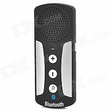 Universal Sunvisor Bluetooth V3.0 Handsfree Speakerphone for Cellphone - Black + Silver