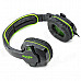 SADES SA708 Cool Stereo Gaming Headphone w/ Microphone - Green + Black (3.5mm Plug / 1.8m-Cable)
