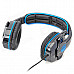 SADES SA708 Game Headphones w/ Microphone + Volume Control - Black + Blue (180cm-Cable)