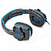 SADES SA708 Game Headphones w/ Microphone + Volume Control - Black + Blue (180cm-Cable)