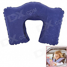 U-Style Air Inflatable Car Neck Pillow Cushion - Deep Blue