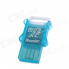 High Speed 480Mbps USB 2.0 MicroSD / TF Card Reader - Translucent Blue (Max. 64GB)