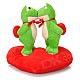 Sweat Kiss Frog Couple Doll Valentines Gift - Red + Green