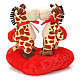 Sweat Kiss Giraffe Couple Doll Valentines Gift - Red + Brown + Beige