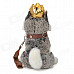 Cute Husky Dog Soft Plush Toy w/ Crown Bell - White + Grey