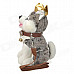 Cute Husky Dog Soft Plush Toy w/ Crown Bell - White + Grey