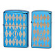 JINJIAN 4845 Square Pattern Kerosene Lighters for Couple - Blue