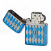 JINJIAN 4845 Square Pattern Kerosene Lighters for Couple - Blue