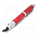 Pen Style Butane Jet Lighter w/ Flashlight - Red + Silver