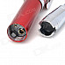 Pen Style Butane Jet Lighter w/ Flashlight - Red + Silver