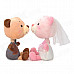 1052 Lovely Car Decoration Couple Doll Bears - Pink + Brown