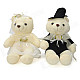 Wedding Bears Shaped Plush Toy - Beige + Black (Pair)