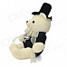 Wedding Bears Shaped Plush Toy - Beige + Black (Pair)