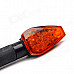 1W 112lm 14-LED Yellow Light Motorcycle Turn Signals - Black + Orange (12V / 2PCS)