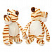 Cute Hugging Tiger Shaped Plush Toy for Lovers - Light Yellow + Brown (Pair)