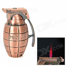 MK2-JS Grenades Shaped Red Flame Butane Jet Windproof Lighter - Red Bronze