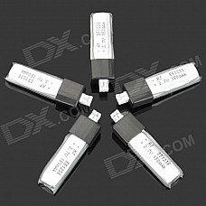 WLtoy V911 3.7V 150mAh Li-Polymer Battery for Helicopter - Silver + Black (5 PCS)