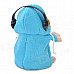 DJ Hamster w/ Headphone Style Electronic Plush Talking / Moving Toy - Blue + Brown + White