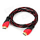 HDMI 1.4 Male to Male Cable for Computer and TV Connection - Red + Black + White (150cm)