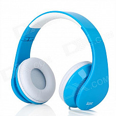 iLeAD MP3 Headband Foldable Headphone - Blue + White (3.5mm Plug)